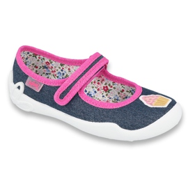 Chaussures enfant Befado 114X398 bleu marine multicolore rose