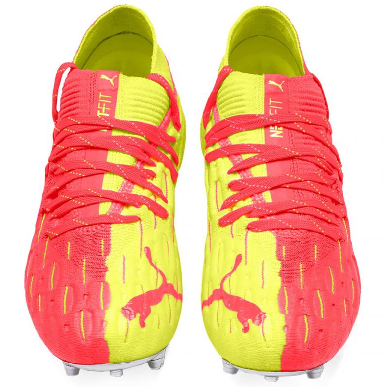 Chaussures de foot Puma Future 5.1 Netfit Osg Fg Ag Jr 105946 01 gris jaune