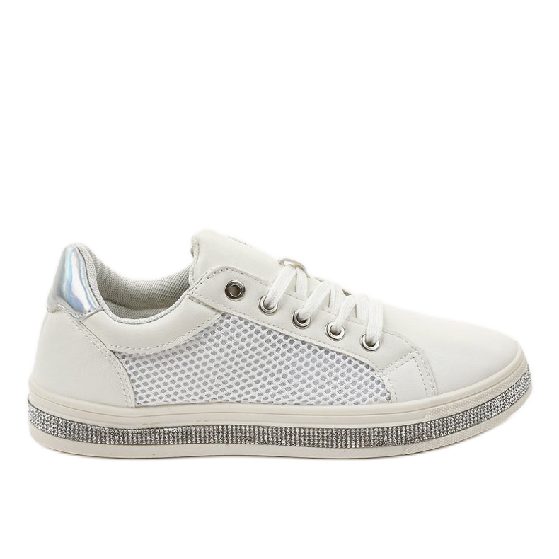 Baskets blanches ornées de zircons 1153-Y