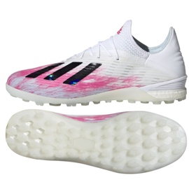 Chaussures de foot Adidas X 19.1 Tf M EG7135 multicolore blanche Chaussures de foot Adidas X 19.1 Tf M EG7135 multicolore blanche