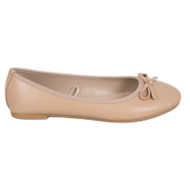 SHELOVET Ballerines en cuir écologique beiges SHELOVET Ballerines en cuir écologique beiges