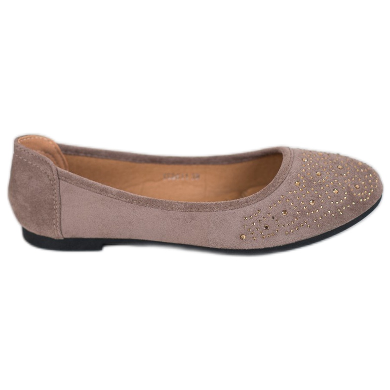 Diamantique Ballerine Classique Avec Cristaux beige