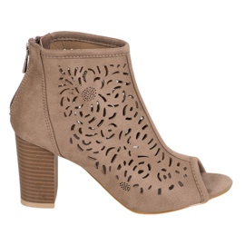Boots ajourées à bout ouvert VINCEZA brun