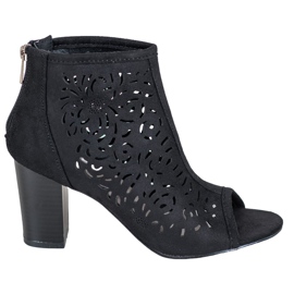 Boots ajourées à bout ouvert VINCEZA le noir