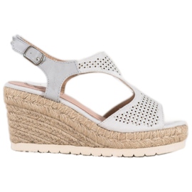 Aclys Espadrilles En Daim Sur Le Compensé gris