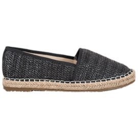 SHELOVET Espadrilles Noires Tressées le noir
