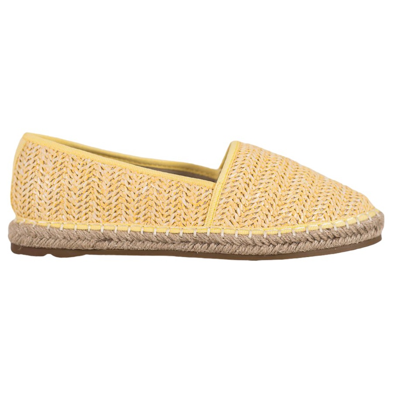 SHELOVET Espadrilles Jaunes Tressées