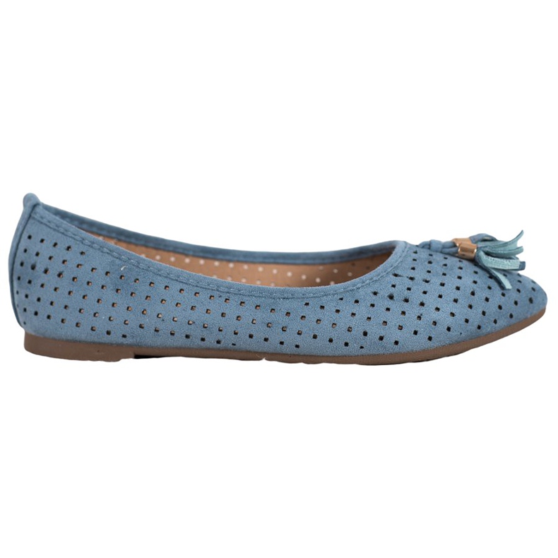 Ballerines Daim Ajourées VINCEZA bleu