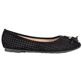 Ballerines Daim Ajourées VINCEZA le noir