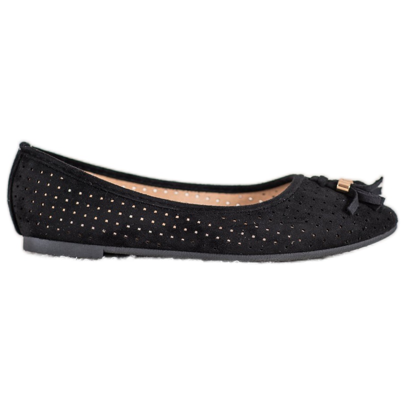 Ballerines Daim Ajourées VINCEZA le noir