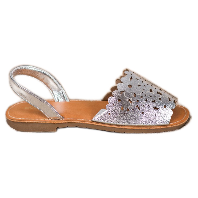 Evento Sandales argentées à enfiler gris Evento Sandales argentées à enfiler gris