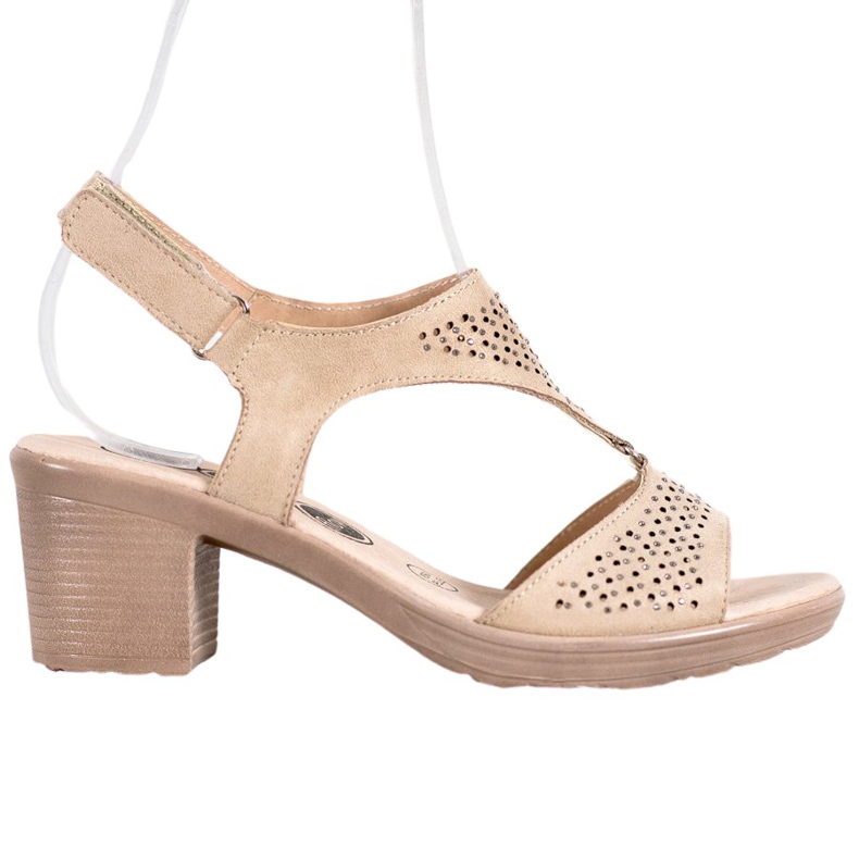 SHELOVET Sandales velcro confortables brun