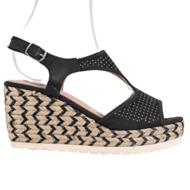 Aclys Espadrilles En Daim Sur Le Compensé le noir