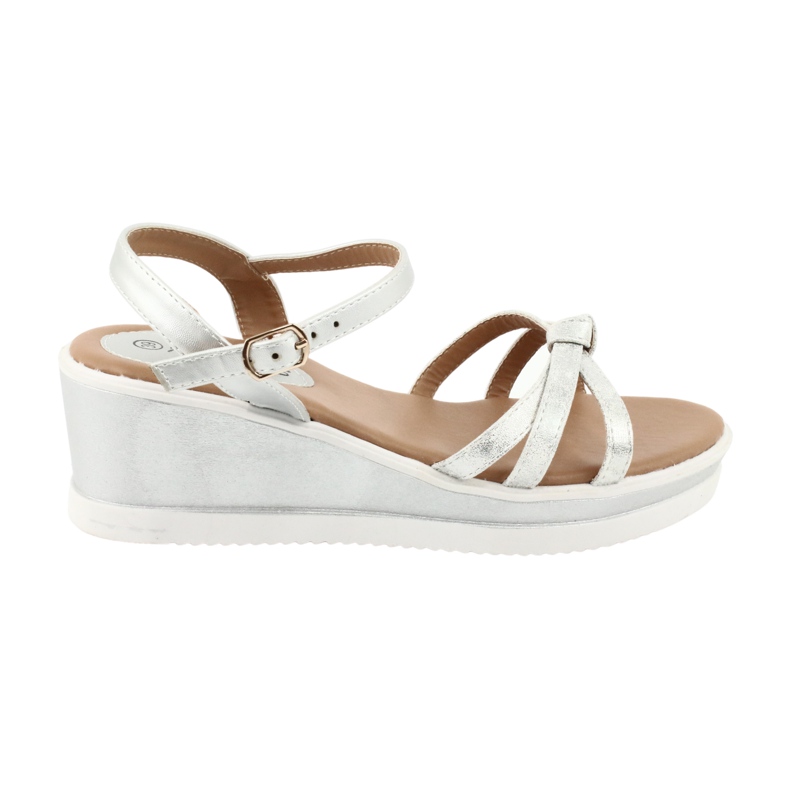 SHELOVET Chaussures compensées décontractées en cuir écologique gris