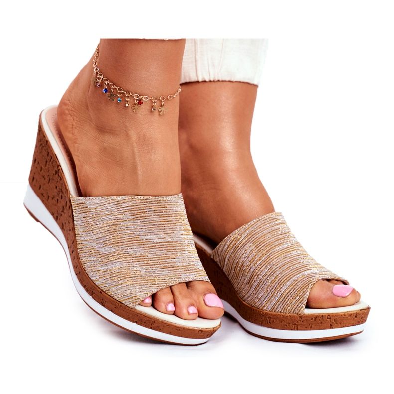 Chaussons Femme Sur Compensée Sergio Leone Beige SK320 jaune