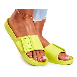 Chaussons pour femmes Big Star avec une boucle verte FF274A390