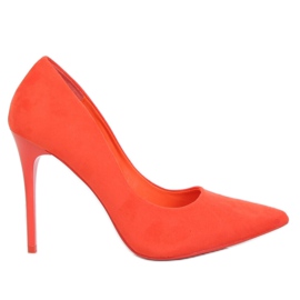 Escarpins sur un daim orange LE07P Orange