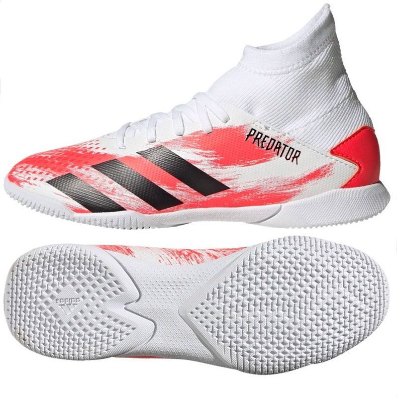 Chaussures d'intérieur adidas Predator 20.3 In Jr EG0931 multicolore blanche