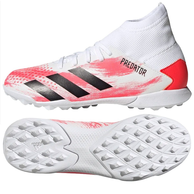Chaussures de foot Adidas Predator 20.3 Tf Jr EG0929 multicolore blanche Chaussures de foot Adidas Predator 20.3 Tf Jr EG0929 multicolore blanche