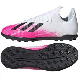 Chaussures de foot Adidas X 19.3 Tf Jr EG7174 multicolore blanc