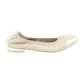 Gamis Ballerines confortables en cuir doré d'or