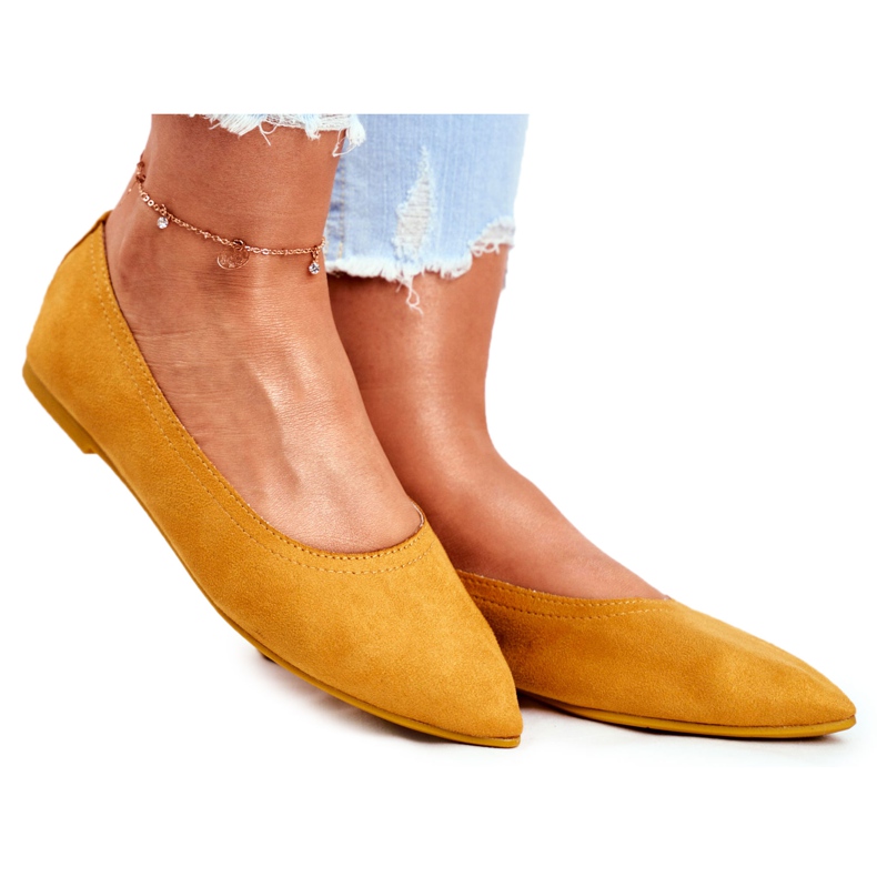PS1 Ballerines Femme Eco-Suède Jaune Bellissima