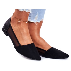 EVE Ballerines Femme Maille Daim Black Fibe le noir