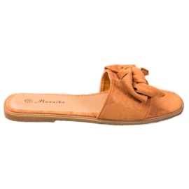 Mannika Pantoufles Avec Un Noeud brun