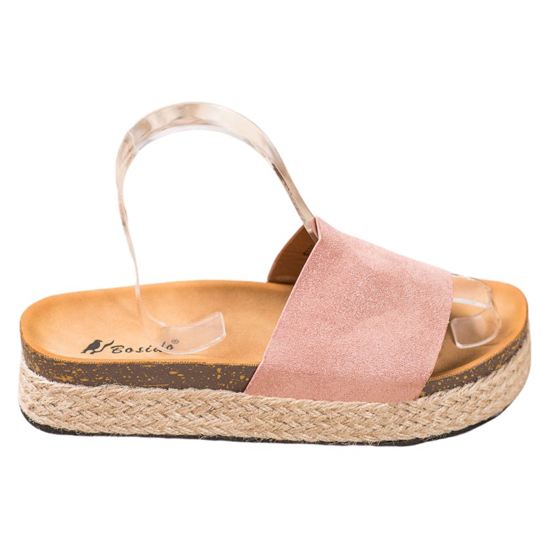 SHELOVET Espadrilles Chaussons À Paillettes rose
