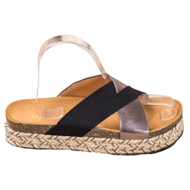 SHELOVET Pantoufles Sur La Plateforme noir gris