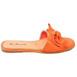 Mannika Pantoufles Avec Un Noeud orange