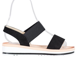 Mannika Sandales en daim sur la plate-forme le noir
