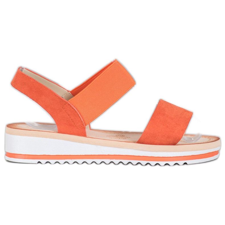 Mannika Sandales en daim sur la plate-forme orange