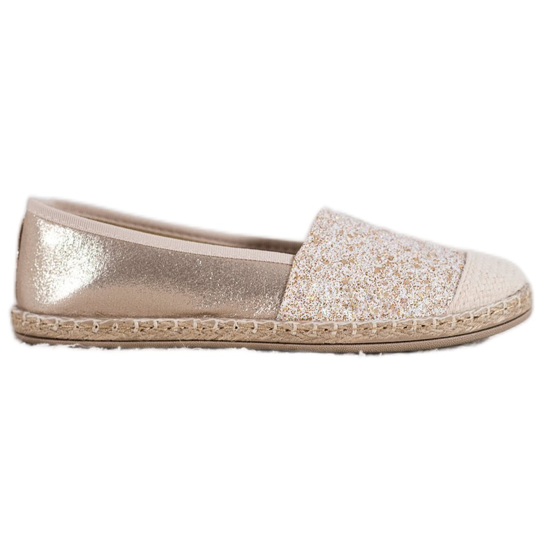 SHELOVET Espadrilles Dorées À Paillettes d'or