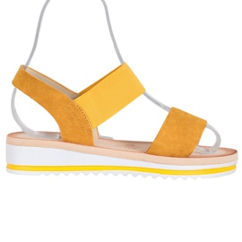 Mannika Sandales en daim sur la plate-forme jaune