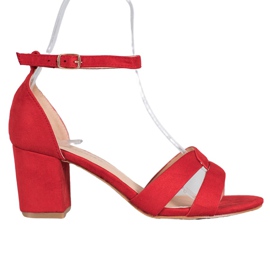 Mannika Sandales en daim rouge