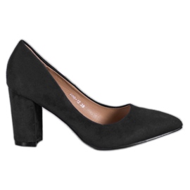 SHELOVET Talons hauts en daim noir