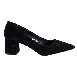 SHELOVET Chaussures à talons bas noires