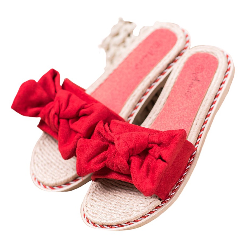Anesia Paris Pantoufles En Daim Élégantes rouge