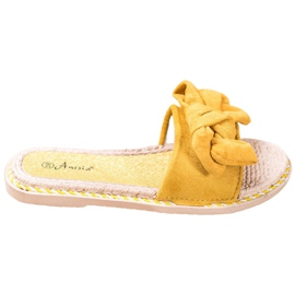Anesia Paris Pantoufles En Daim Élégantes jaune