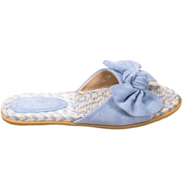 Renda Pantoufles Élégantes Avec Un Noeud bleu