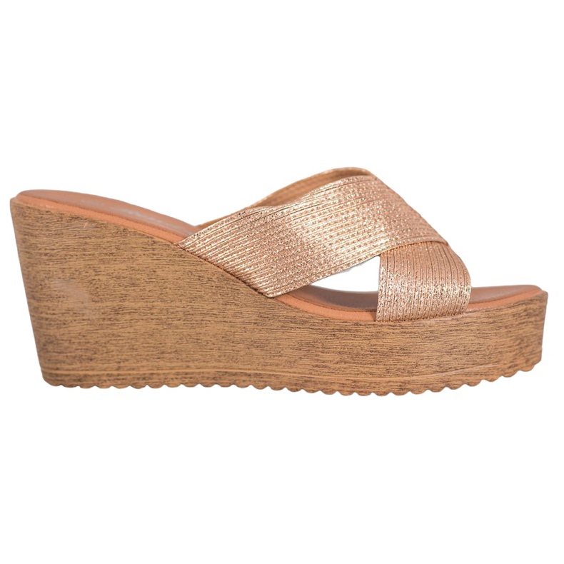 Renda Chaussons compensés dorés d'or