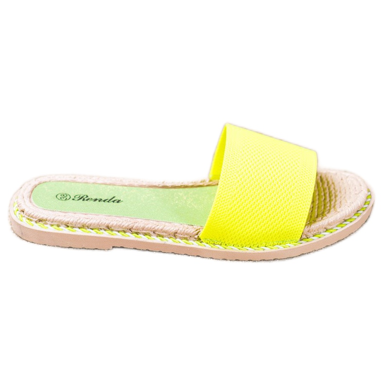 Renda Pantoufles Néon Textile vert jaune