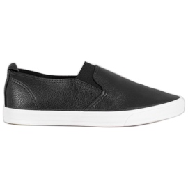 Bona Slipons en cuir écologique noir