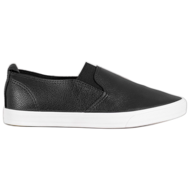 Bona Slipons en cuir écologique le noir