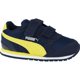 Puma St Runner V 2 Bébés Jr 367137-09 bleu marine jaune