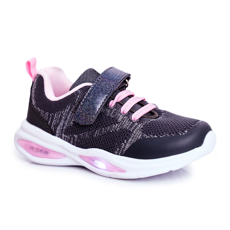 EVE Chaussures de sport pour enfants Shining On Velcro Gris Simple Way rose