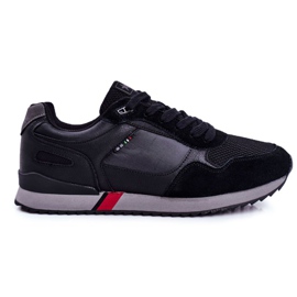 EVE Chaussures de sport pour hommes en cuir suédé noir Fonsi