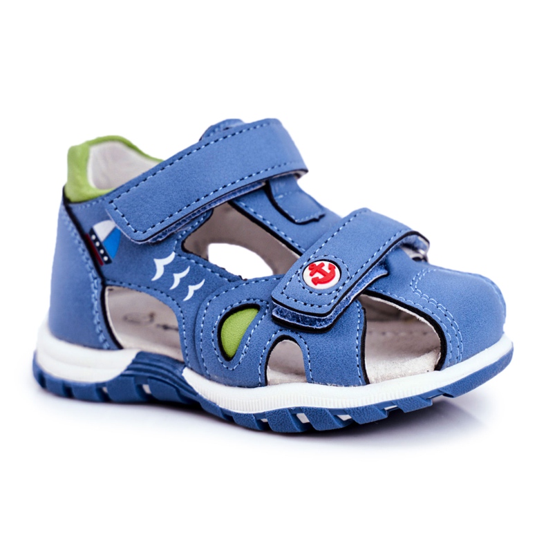 Apawwa Sandales Enfant à Velcro Bleu Nubira