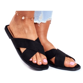 Chaussons Femme, Rayures, Croix, Noir Philippines